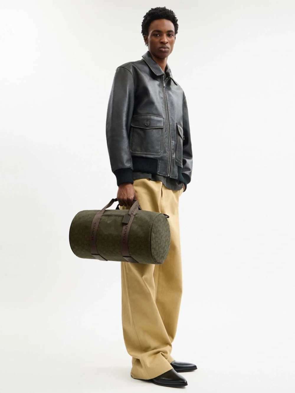 Coach Theo Duffle Bag Signature Jacquard Olive Drab NWT CBF22 Compass